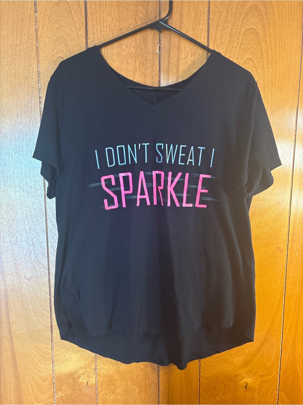 tek gear Black Short-Sleeve Graphic Tee with Pink & Light Blue Lettering